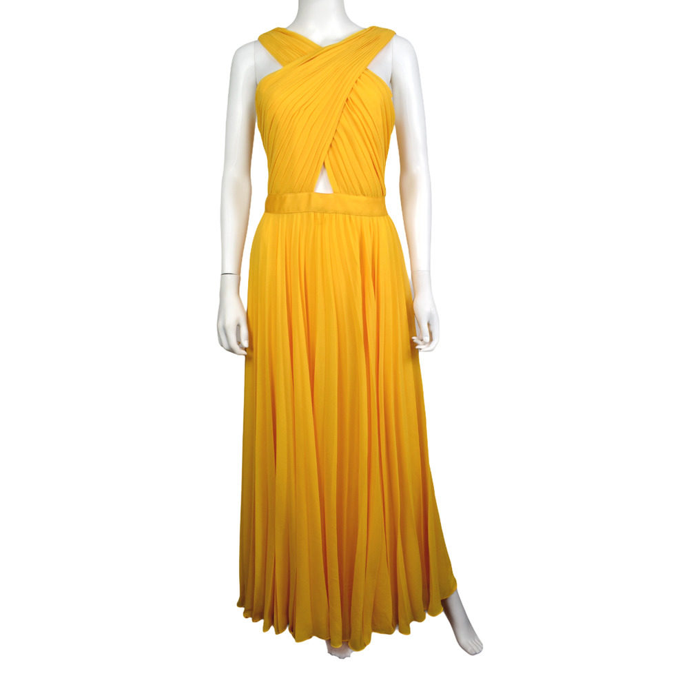 Joie Women's 6 Elenita Yellow Chiffon Maxi Dress